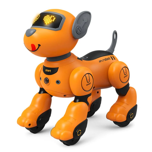 BG1536 Kids 2.4G Remote Control Dog RC Robotic Stunt Puppy Voice Control Toy Electronic Pet Dancing Programmable Robot - Orange - 1