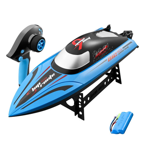 812 2.4Ghz High Speed RC Speedboat Waterproof Remote Control Boat Kids Water Toy, 1 Battery - Blue - 1