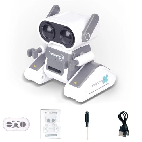 JYX01 2.4G Remote Control Driving Robot Smart RC Robot Kids Toy with Music and Light - Grey+White - 1