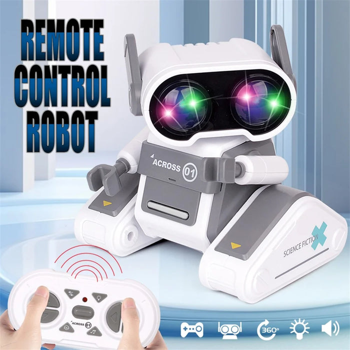 JYX01 2.4G Remote Control Driving Robot Smart RC Robot Kids Toy with Music and Light - Grey+White - 2