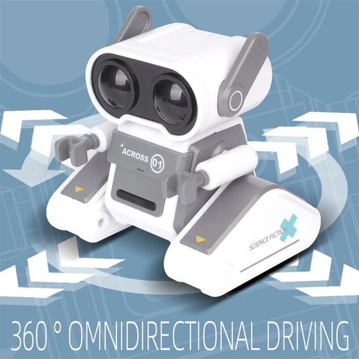 JYX01 2.4G Remote Control Driving Robot Smart RC Robot Kids Toy with Music and Light - Grey+White - 4