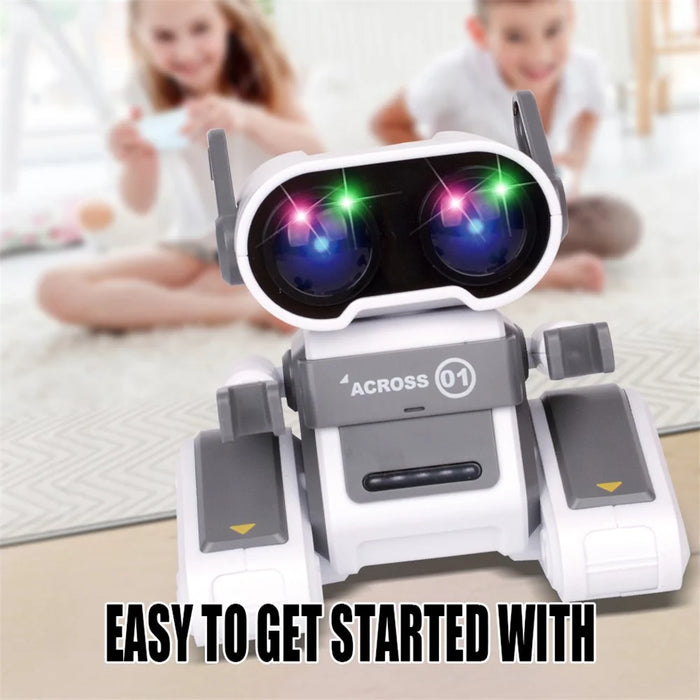 JYX01 2.4G Remote Control Driving Robot Smart RC Robot Kids Toy with Music and Light - Grey+White - 6
