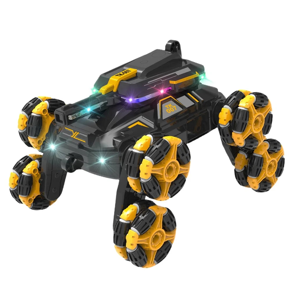 YL-86 2.4G RC Stunt Car for Kids Age Above 6 Dual Control Modes Off-Road Drift Cars Toy with LED Lights - Green - 2