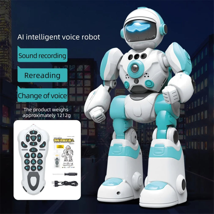 BG1538 RC Dancing Robot AI Smart Voice Robot Model Toys Support Remote Programming, Gesture Sensor - Green - 2