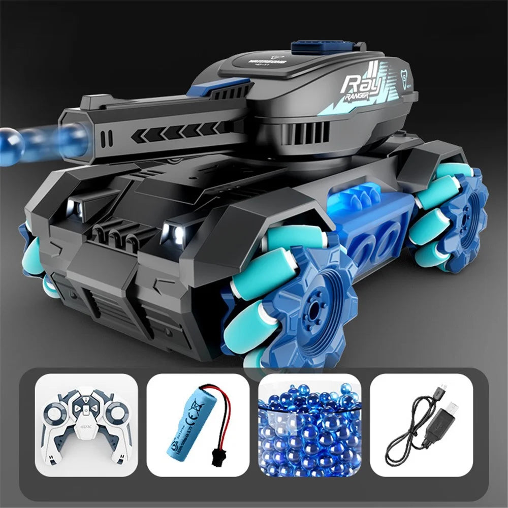 4DRC Y1 For Adult Kids RC Tank Water Bomb Remote Control Stunt Car Toy, with 1 Battery - Blue - 1