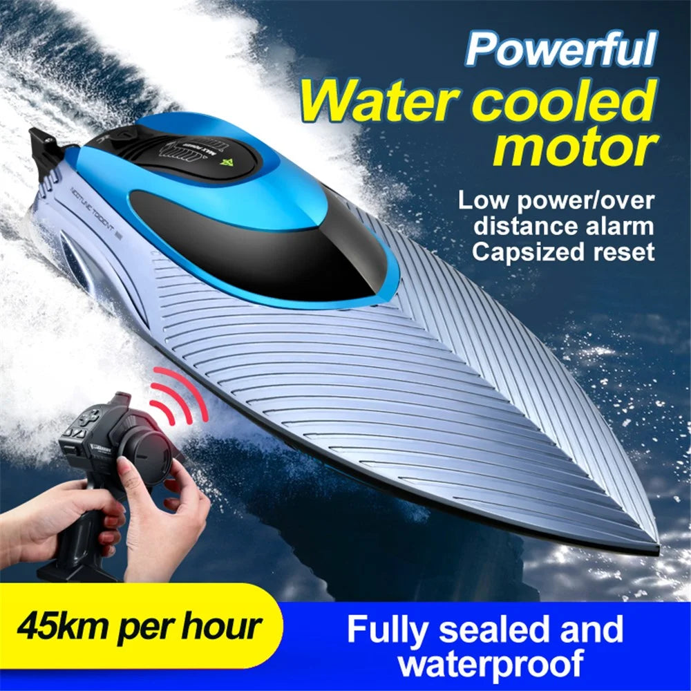 4DRC S3 RC Speedboat 2.4Ghz High Speed Kids Remote Control Boat Water Toy, 1 Battery - Silver - 3