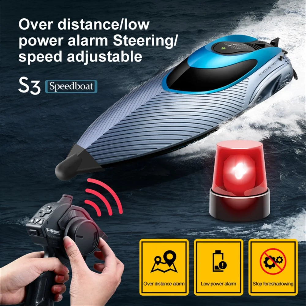 4DRC S3 RC Speedboat 2.4Ghz Remote Control Boat Kids Water Toy, 2 Batteries - Green - 5
