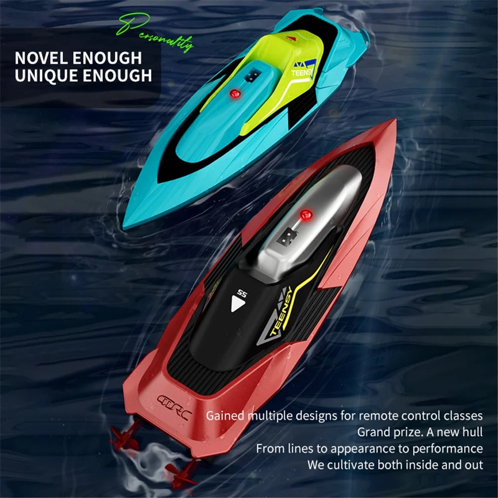 4DRC S5 Mini Dual Propeller Electric Remote Control Boat Kids Water Toy Stunt Boat - Blue - 3