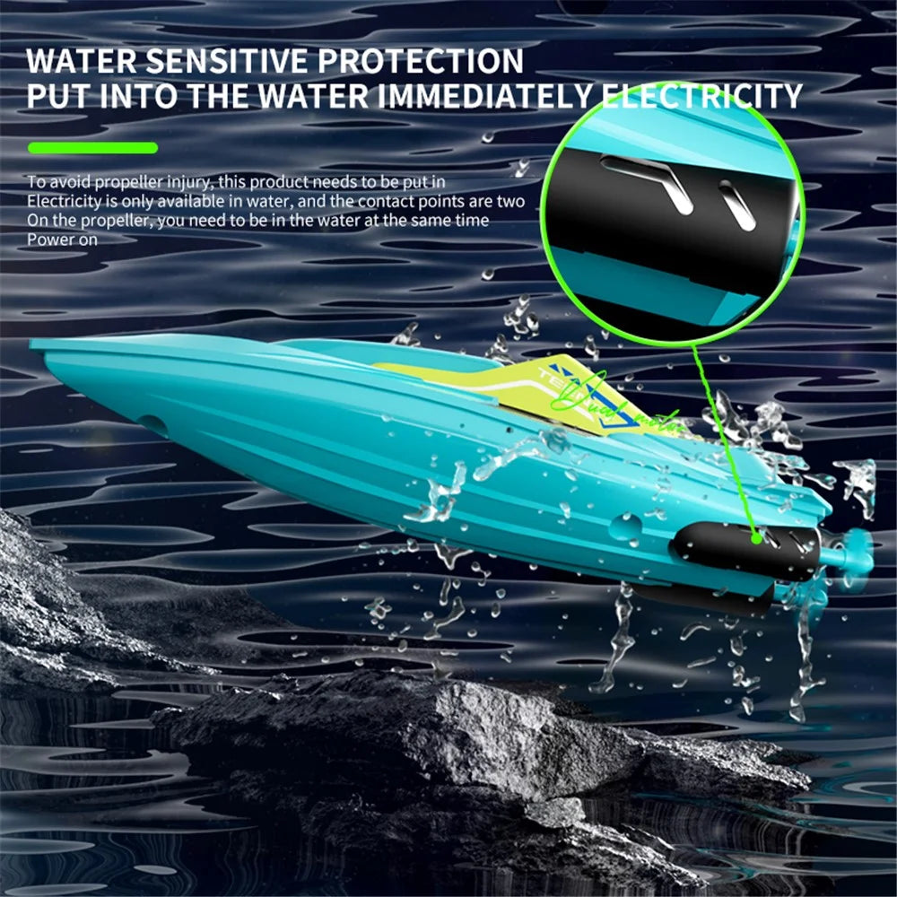4DRC S5 Mini Dual Propeller Electric Remote Control Boat Kids Water Toy Stunt Boat - Blue - 5
