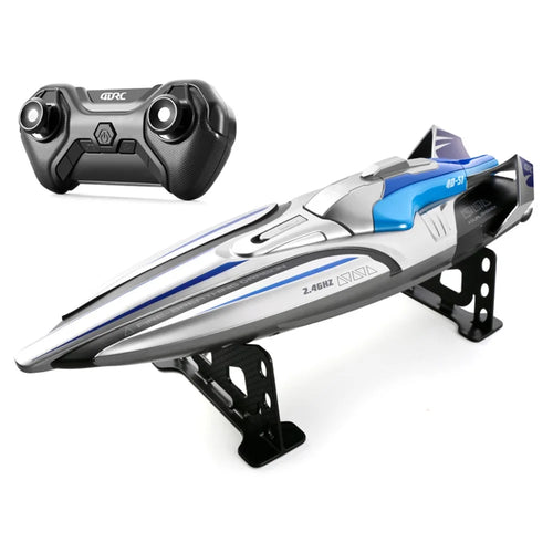 4DRC 4D-S1 High-Speed 2.4G RC Boat Water Speedboat, Dual Batteries - Silver - 1
