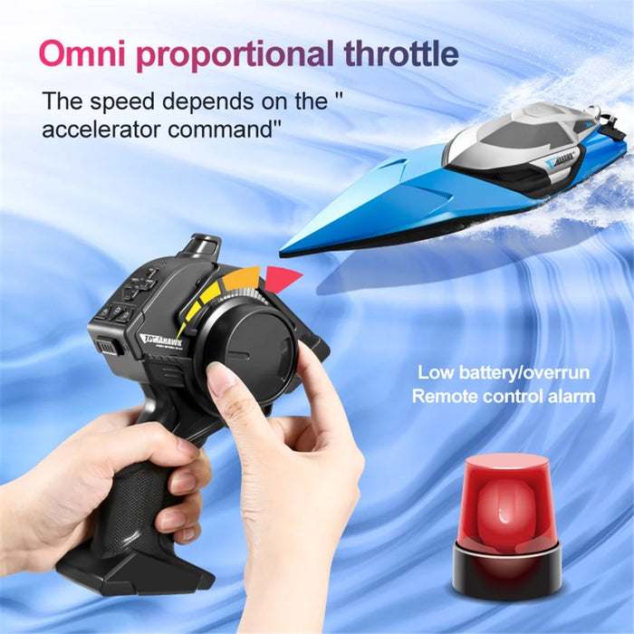 4DRC S2 High-Speed RC Boat 70Km / h Speedboat Toy, Dual Batteries - Green - 5