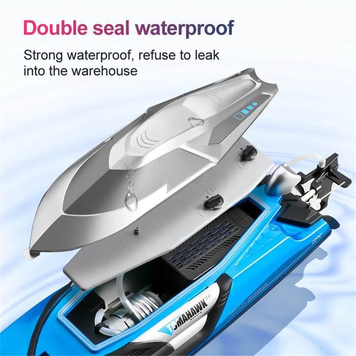 4DRC S2 High-Speed RC Boat 70Km / h Speedboat Toy, Dual Batteries - Green - 6
