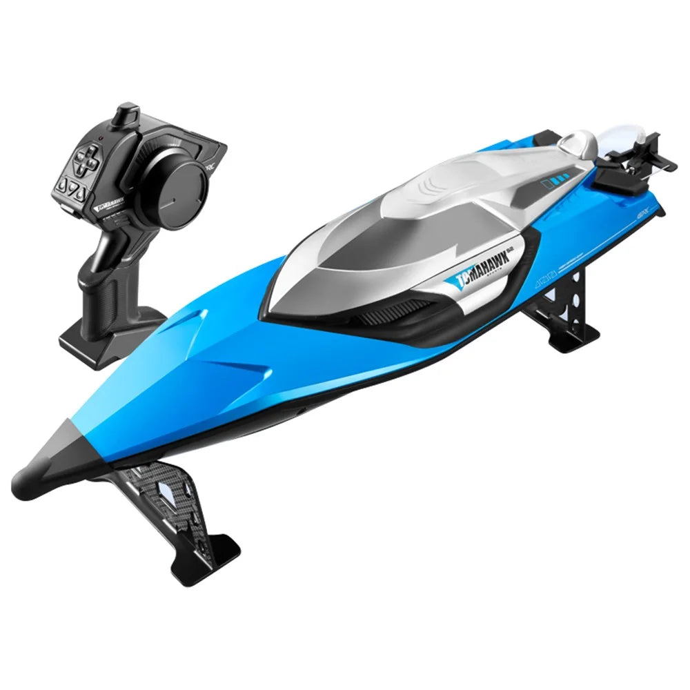 4DRC S2 70Km / h High-Speed RC Boat LED Light Effect Speedboat Toy, Single Battery - Blue - 1