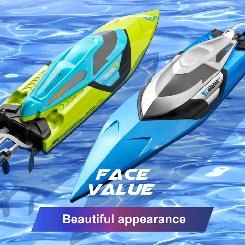 4DRC S2 70Km / h High-Speed RC Boat LED Light Effect Speedboat Toy, Single Battery - Blue - 4