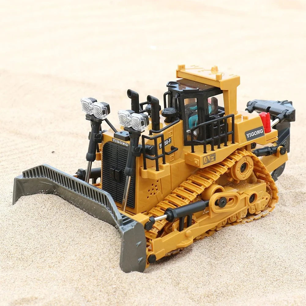 Children 9-Channel Bulldozer RC Vehicle Toy Gift with Sound and Light Effect - 2