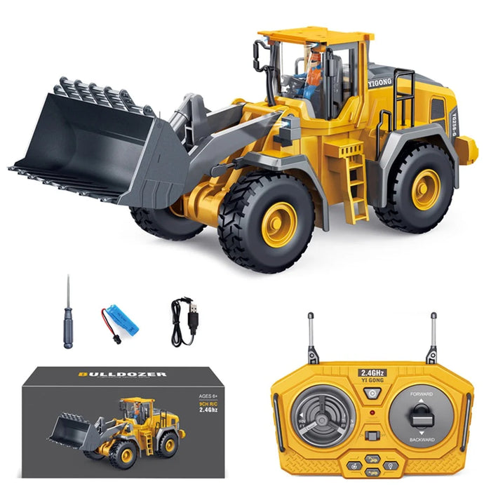 BC1057 Children 2.4G Bulldozer Kids Alloy RC Engineering Vehicle Toys with Remote Control - 1