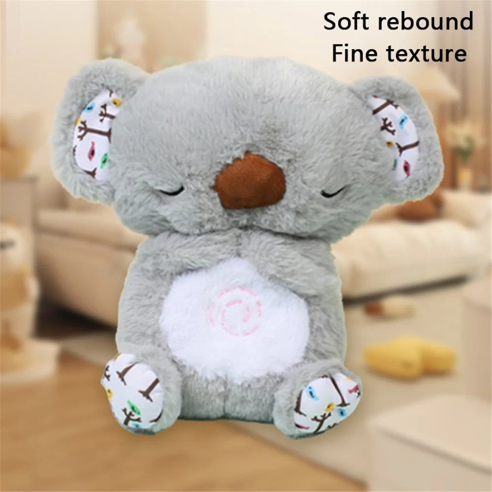 Animal Shape Plush Doll Baby Children Soothing Companion Soft Stuffed Toy with Music and Light - Grey Koala - 2