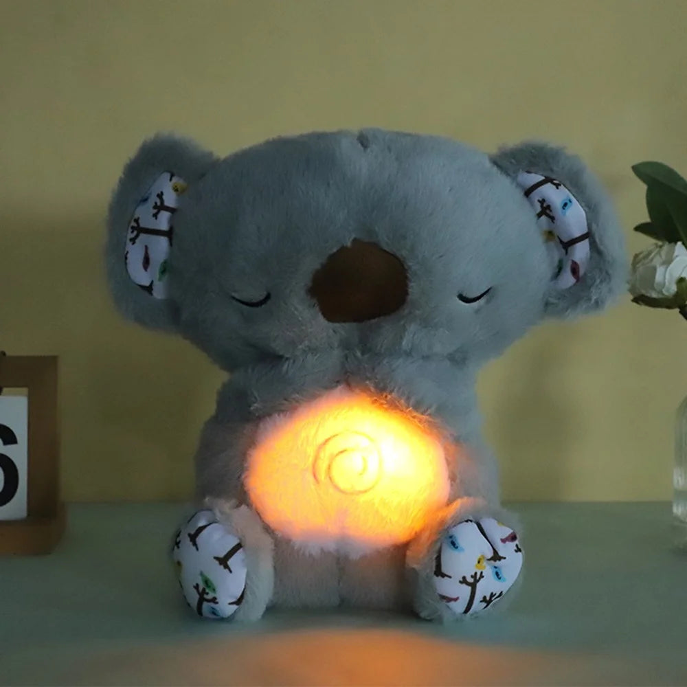 Animal Shape Plush Doll Baby Children Soothing Companion Soft Stuffed Toy with Music and Light - Grey Koala - 3