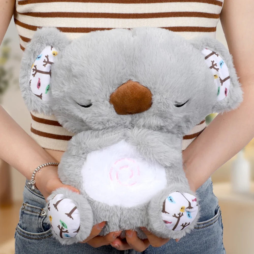 Animal Shape Plush Doll Baby Children Soothing Companion Soft Stuffed Toy with Music and Light - Grey Koala - 5