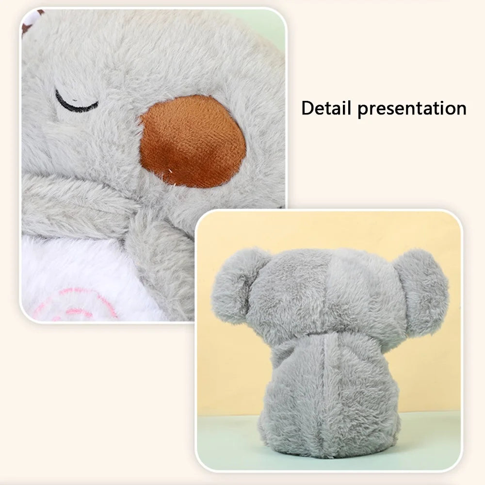 Animal Shape Plush Doll Baby Children Soothing Companion Soft Stuffed Toy with Music and Light - Grey Koala - 7