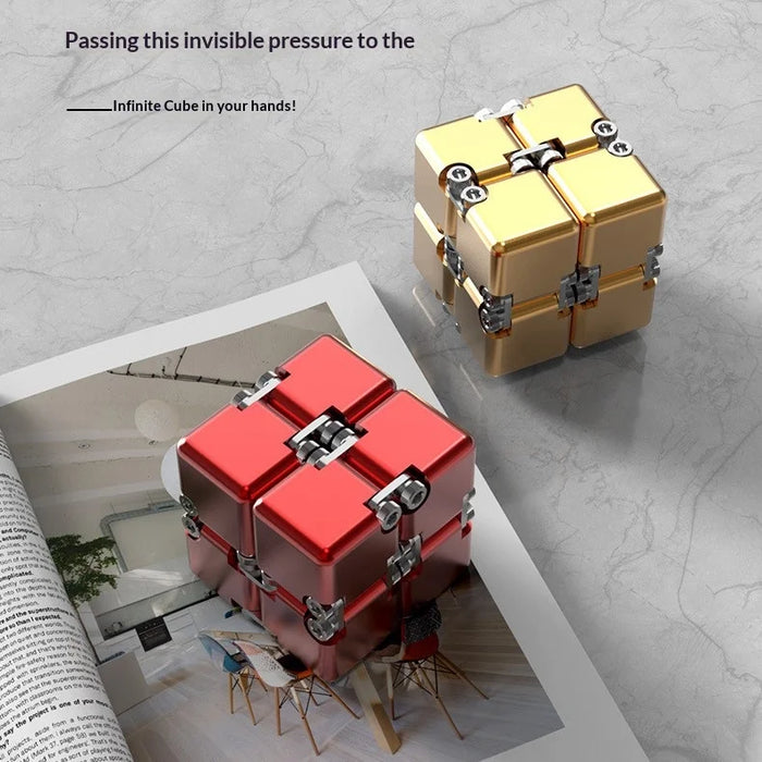 Aluminum Alloy Magic Cube DIY Assembled Developing Intelligence Decompression Toy Gift - Silver - 3