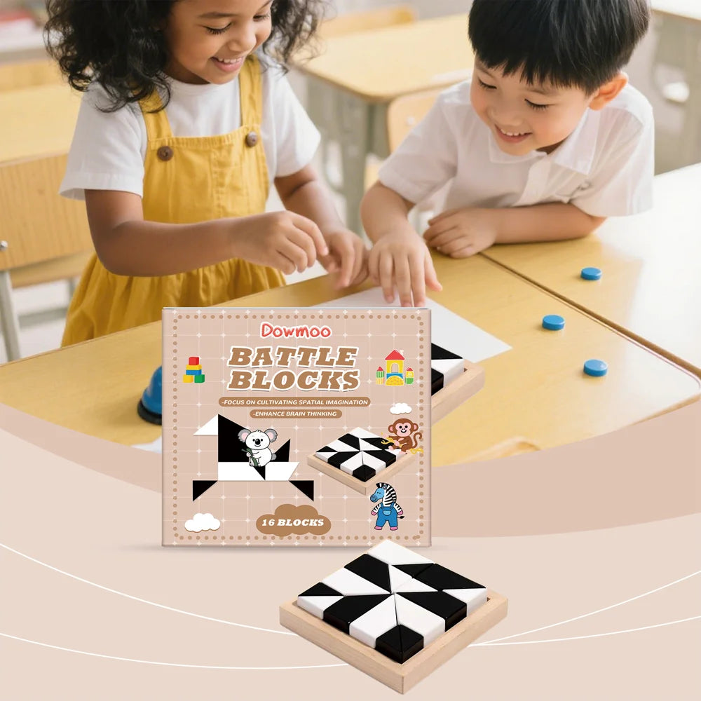 DOWMOO 16Pcs / Set Creative Puzzle Game Hidden Building Blocks Spatial Imagination Logic Training Parent-Child Interactive Toy - 2