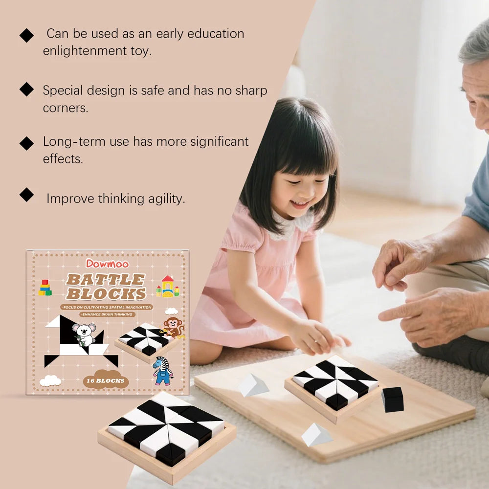 DOWMOO 16Pcs / Set Creative Puzzle Game Hidden Building Blocks Spatial Imagination Logic Training Parent-Child Interactive Toy - 3