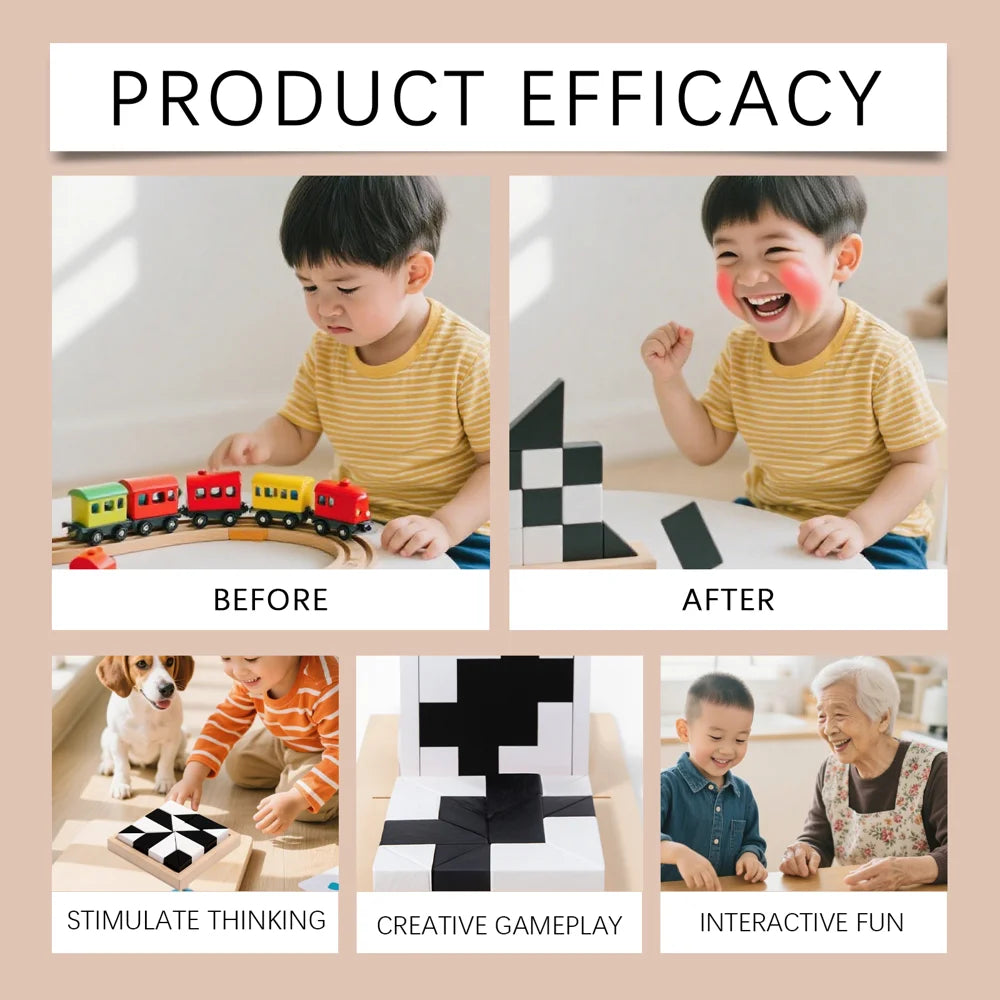 DOWMOO 16Pcs / Set Creative Puzzle Game Hidden Building Blocks Spatial Imagination Logic Training Parent-Child Interactive Toy - 6