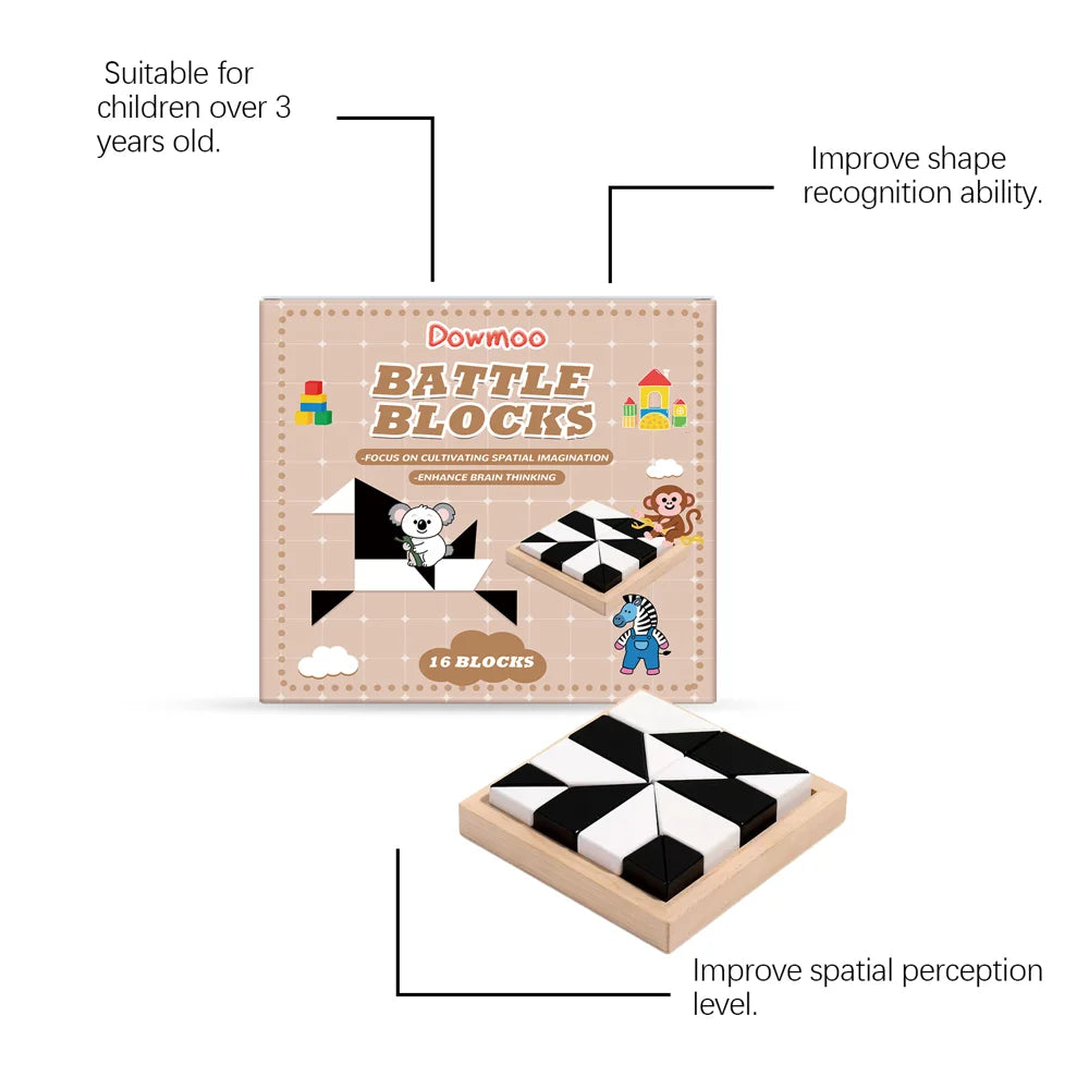 DOWMOO 16Pcs / Set Creative Puzzle Game Hidden Building Blocks Spatial Imagination Logic Training Parent-Child Interactive Toy - 7