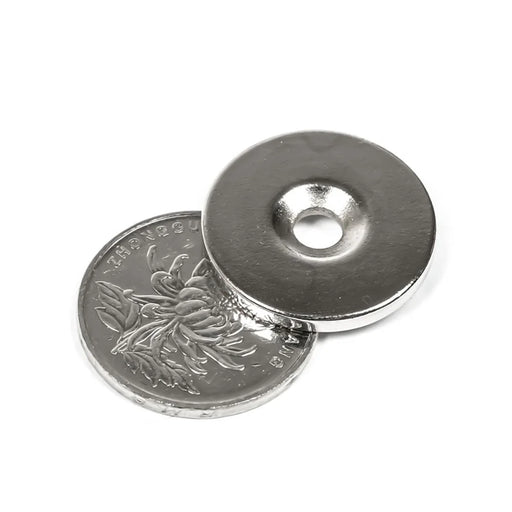 5Pcs/Set Circular with Hole Powerful NdFeB Magnet for Equipment and DIY Toys, Size: 25 x 3mm - 2