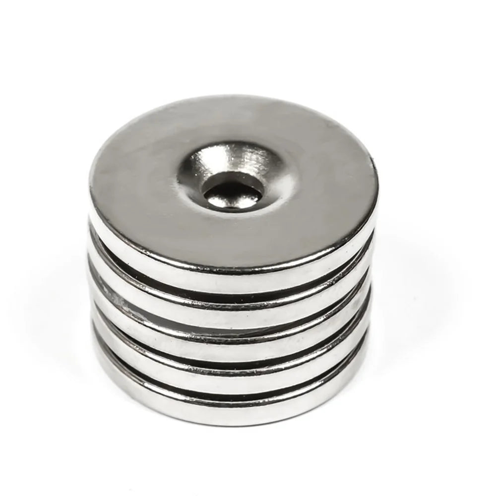 5Pcs/Set Circular with Hole Powerful NdFeB Magnet for Equipment and DIY Toys, Size: 25 x 3mm - 3