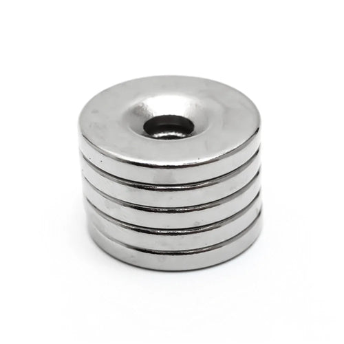 5Pcs/Set Circular with Hole Strong NdFeB Magnet for Equipment and DIY Toys, Size: 20 x 3mm - 1