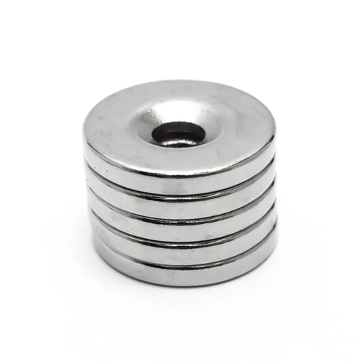 5Pcs/Set Circular with Hole Strong NdFeB Magnet for Equipment and DIY Toys, Size: 20 x 3mm - 1