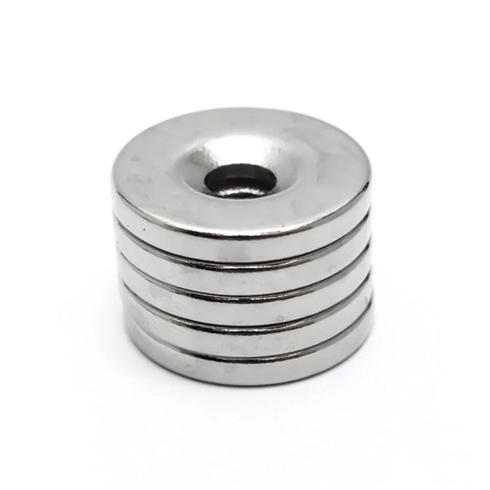 5Pcs/Set Circular with Hole Strong NdFeB Magnet for Equipment and DIY Toys, Size: 20 x 3mm - 1
