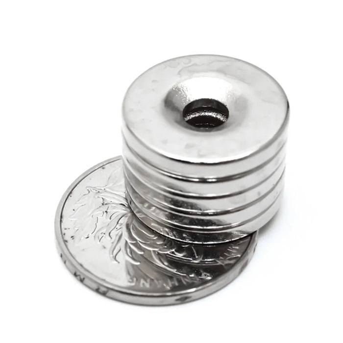 5Pcs/Set Circular with Hole Strong NdFeB Magnet for Equipment and DIY Toys, Size: 20 x 3mm - 3