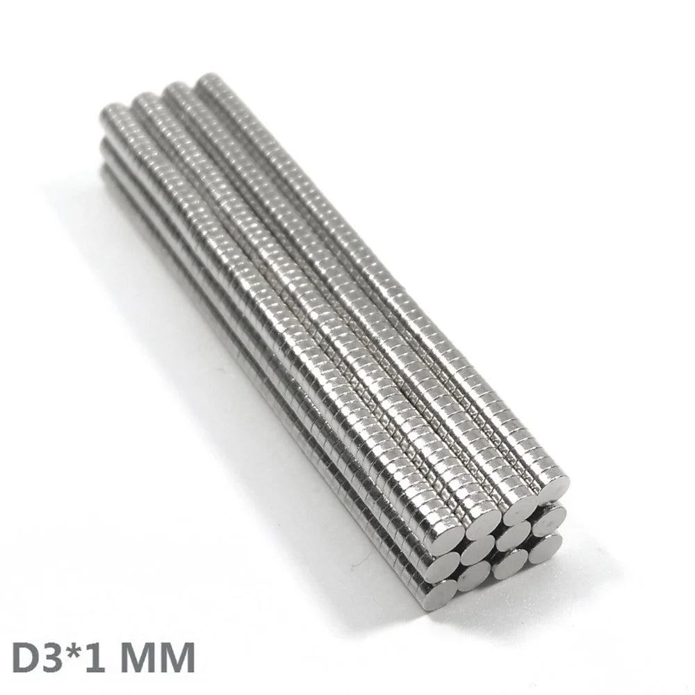 50Pcs/Set Round Powerful NdFeB Magnets for Industrial Equipment and DIY Toys, Size: 3x1mm - 4