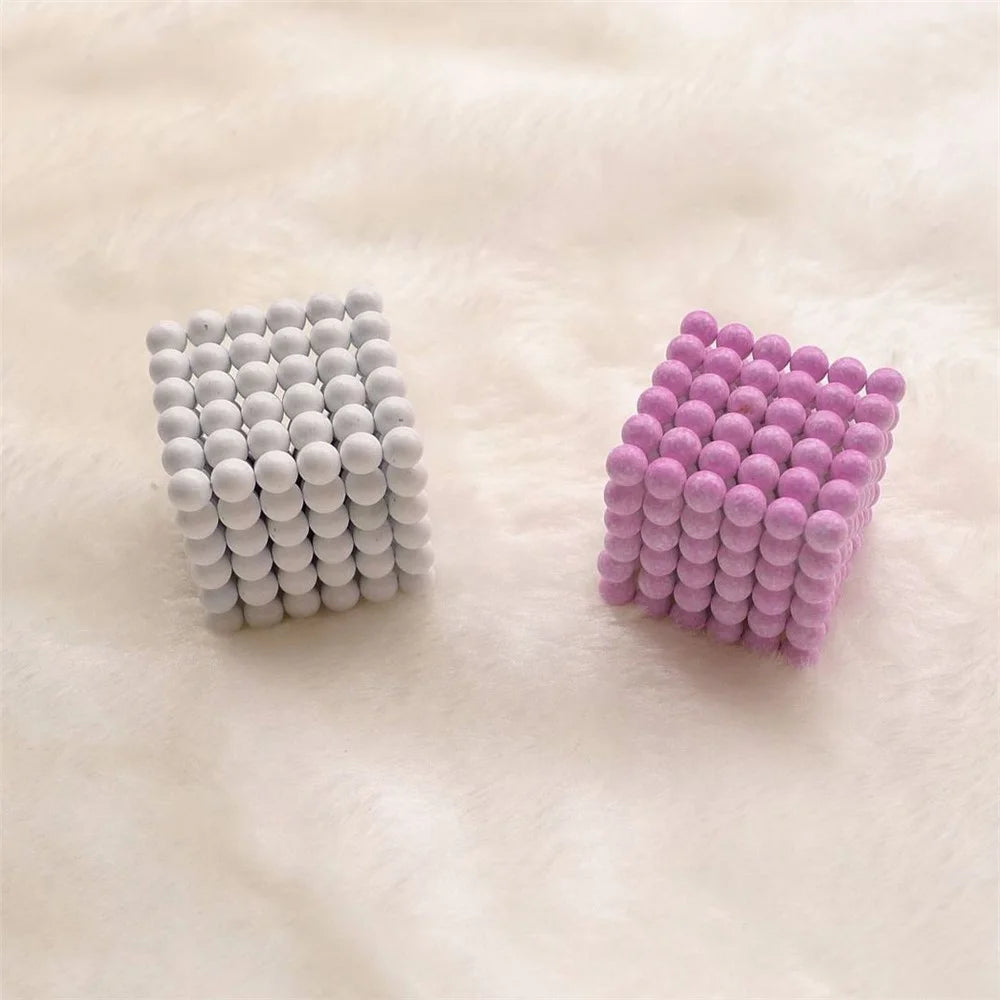 216Pcs/Set 5mm UV Discoloration Magnetic Balls Building Block Toy - White - 1