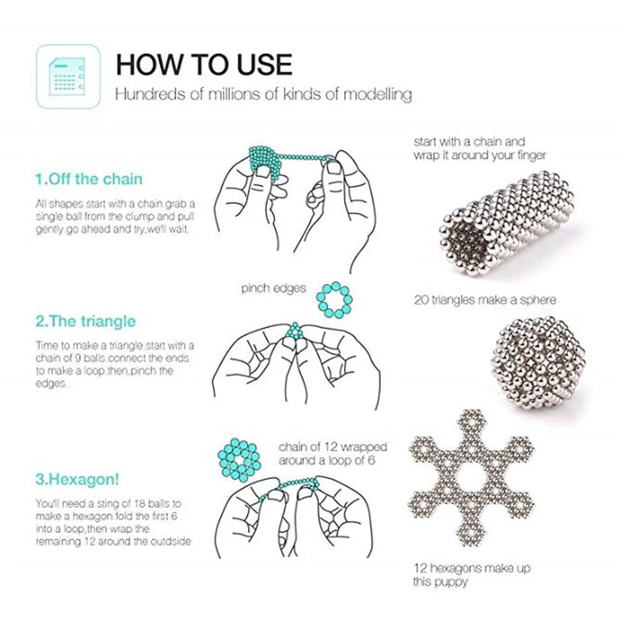 216Pcs/Set 5mm UV Discoloration Magnetic Balls Building Block Toy - White - 7