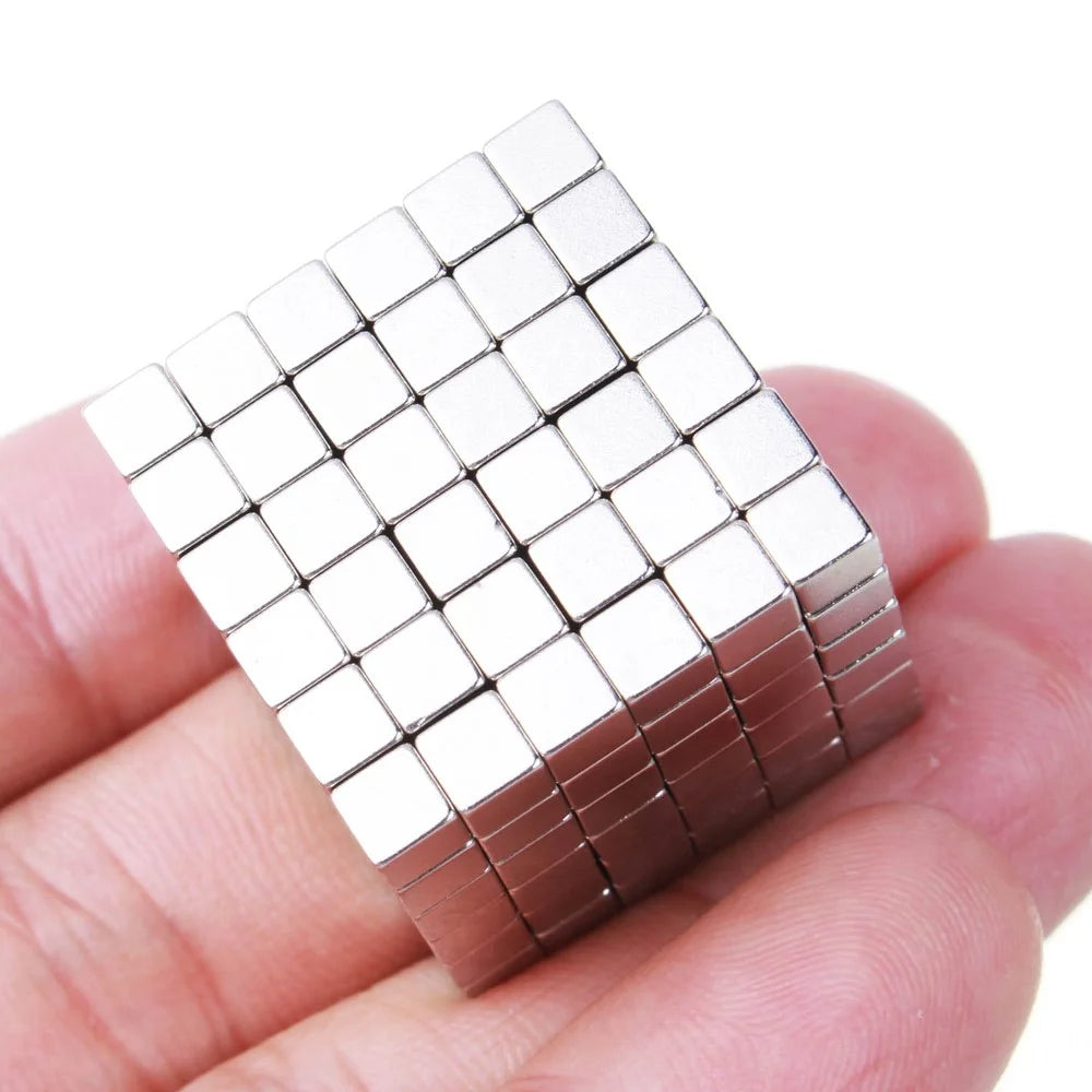 4mm 216pcs Magnetic Square 3D Puzzle Magic Cube Toy - Silver Color - 2