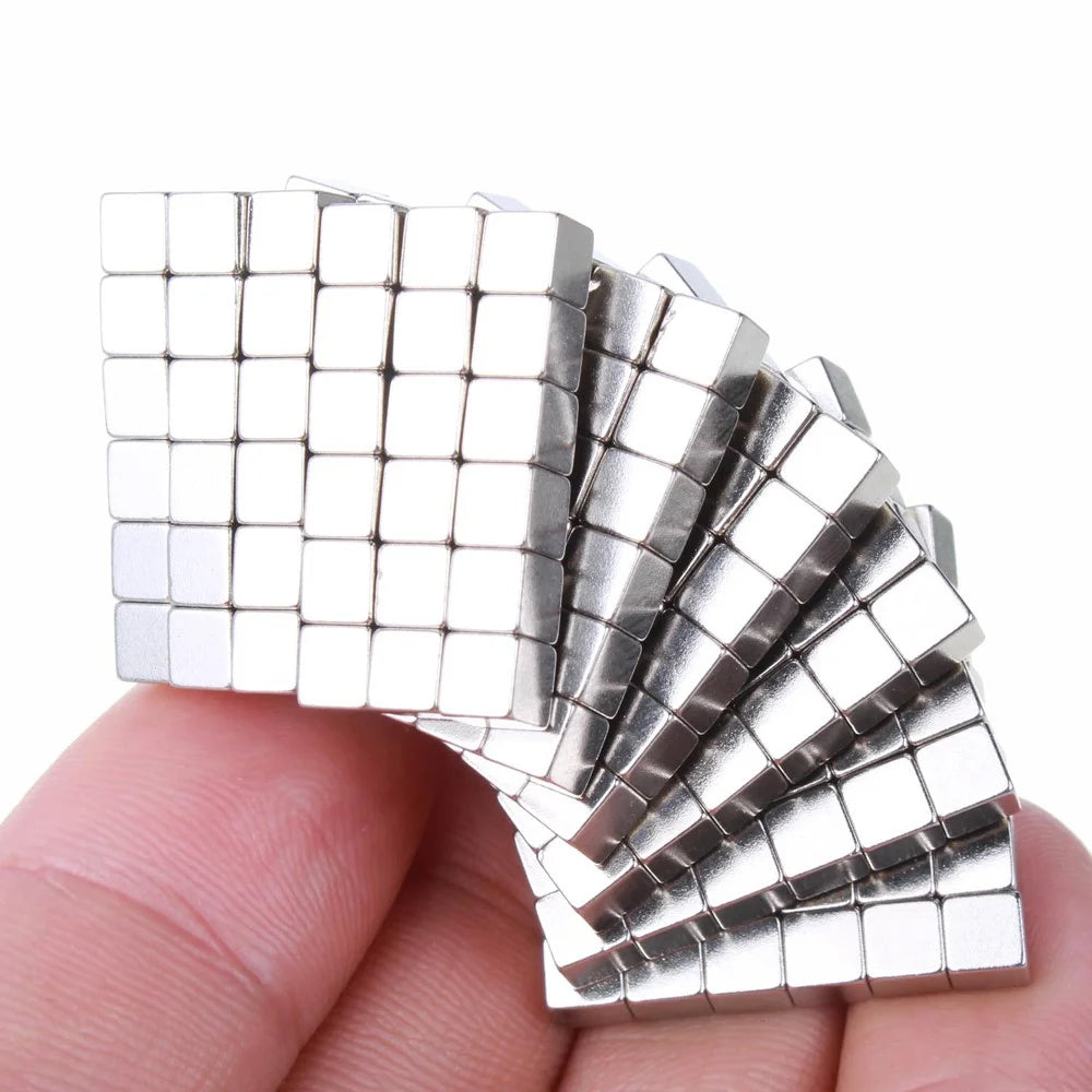 4mm 216pcs Magnetic Square 3D Puzzle Magic Cube Toy - Silver Color - 3