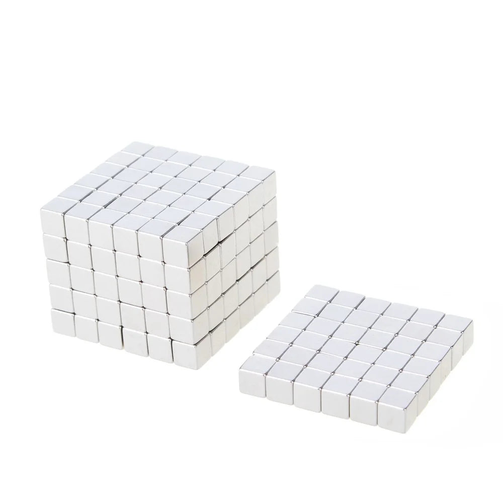 4mm 216pcs Magnetic Square 3D Puzzle Magic Cube Toy - Silver Color - 4