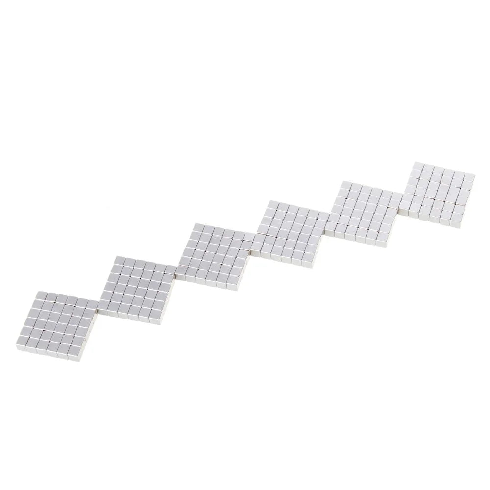 4mm 216pcs Magnetic Square 3D Puzzle Magic Cube Toy - Silver Color - 7