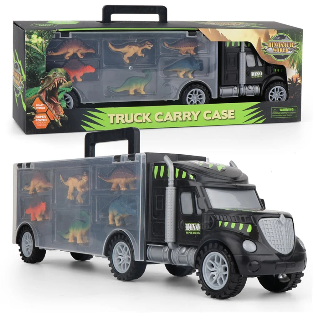 Dinosaur Container Toy Truck Carrier Truck Toys DIY Storage Set Transport Car Toy Child Toy - 1