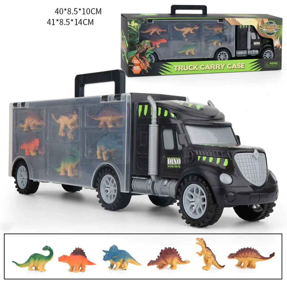 Dinosaur Container Toy Truck Carrier Truck Toys DIY Storage Set Transport Car Toy Child Toy - 2