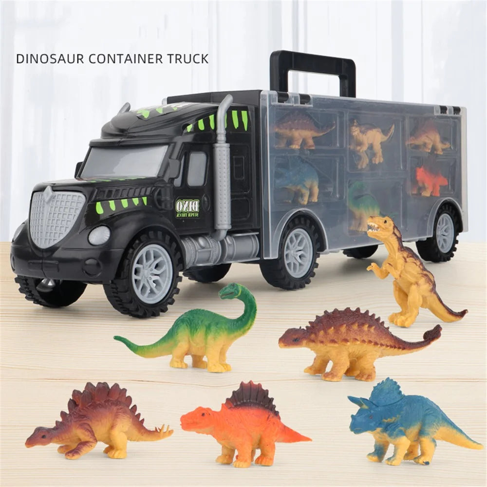 Dinosaur Container Toy Truck Carrier Truck Toys DIY Storage Set Transport Car Toy Child Toy - 4