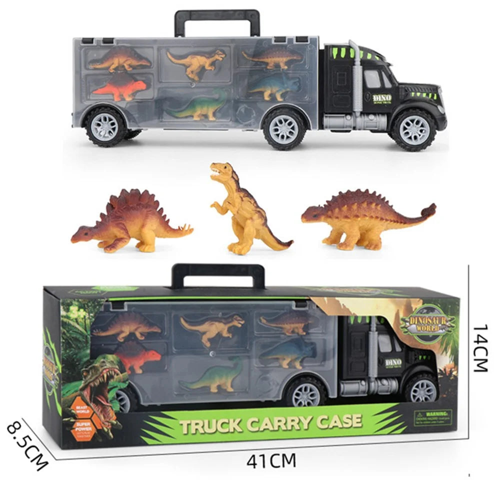 Dinosaur Container Toy Truck Carrier Truck Toys DIY Storage Set Transport Car Toy Child Toy - 6