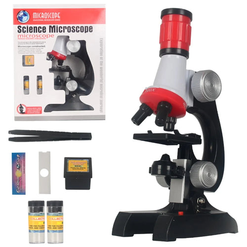 C2121 100-1200X Magnification Kids Educational Microscope Kit Science Lab LED Toy - 1