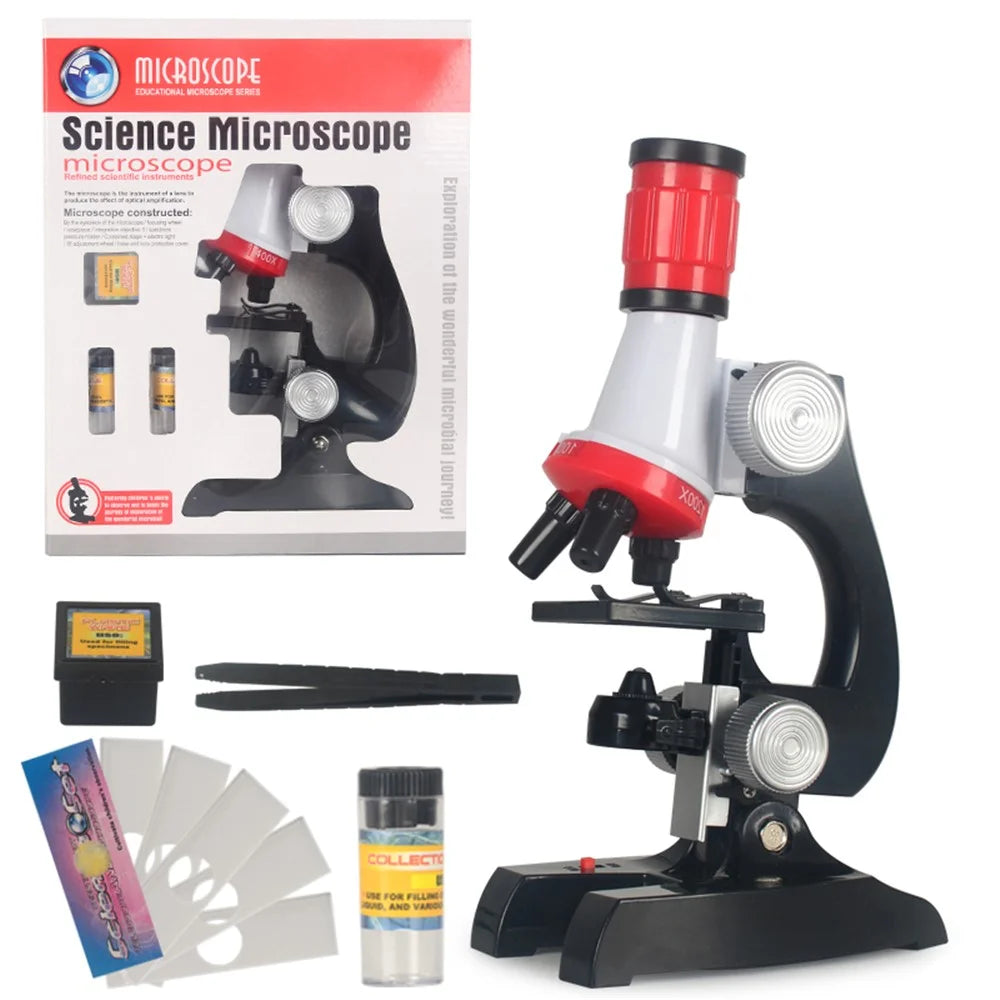 C2121 100-1200X Magnification Kids Educational Microscope Kit Science Lab LED Toy - 2