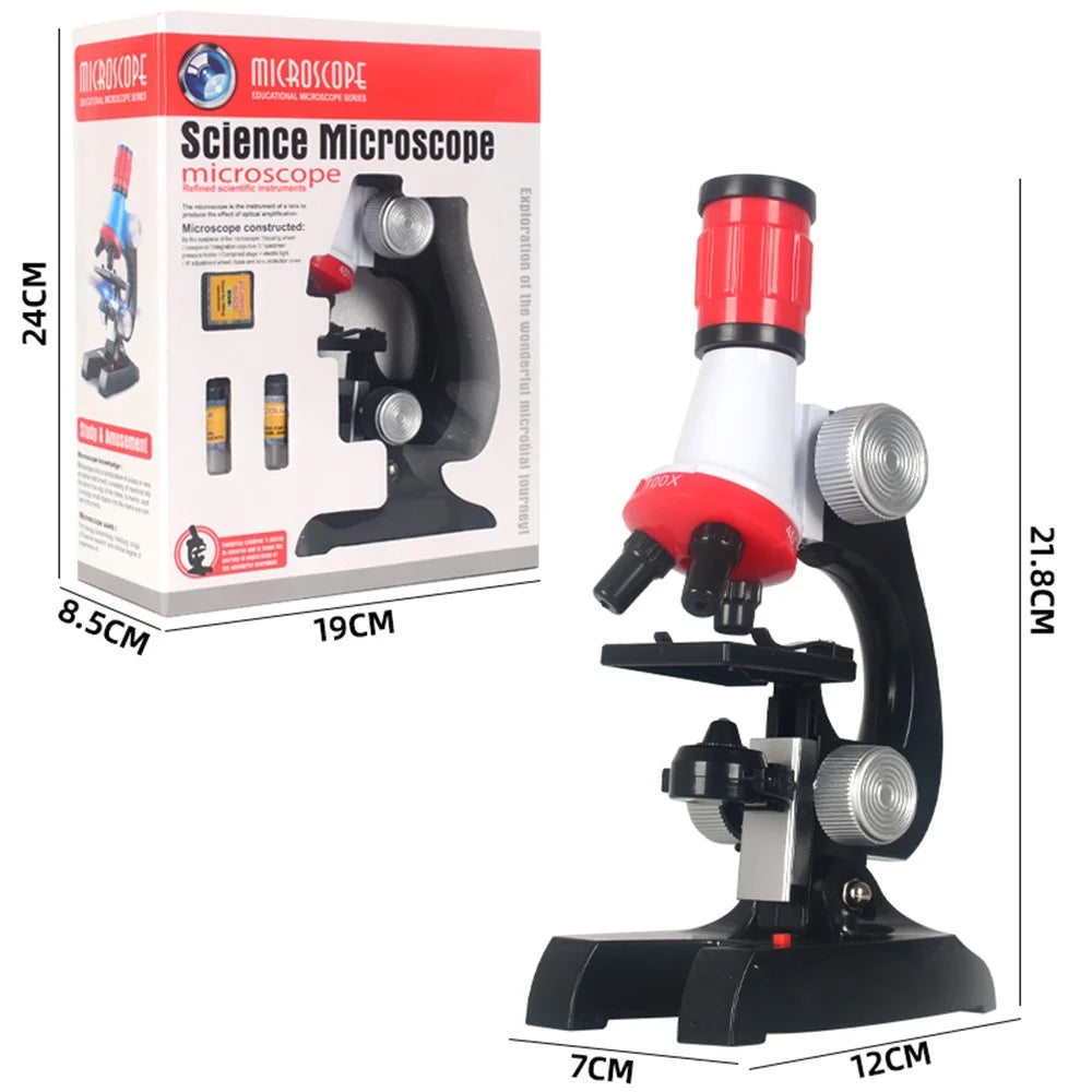 C2121 100-1200X Magnification Kids Educational Microscope Kit Science Lab LED Toy - 3