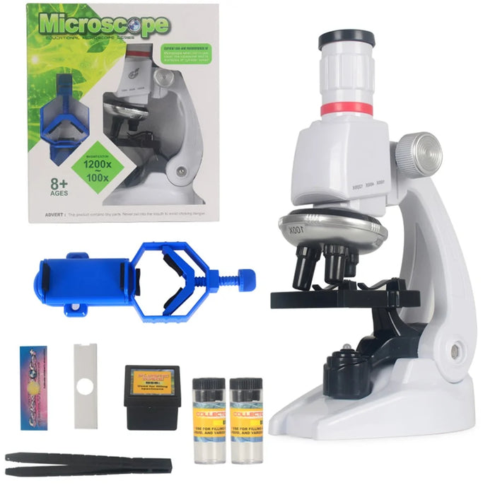 Children Toy Biological Microscope 1200X Illuminated Microscope Kit - 1